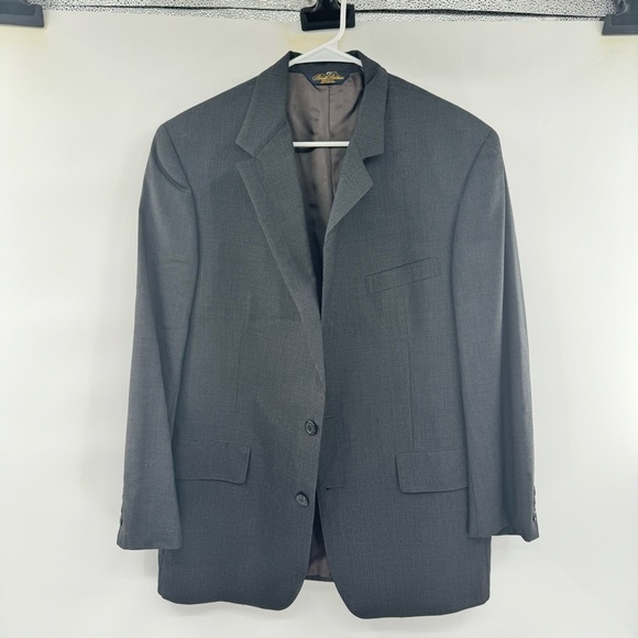 Brooks Brothers makers brooksease grey wool suit coat jacket size 40 - Picture 8 of 9